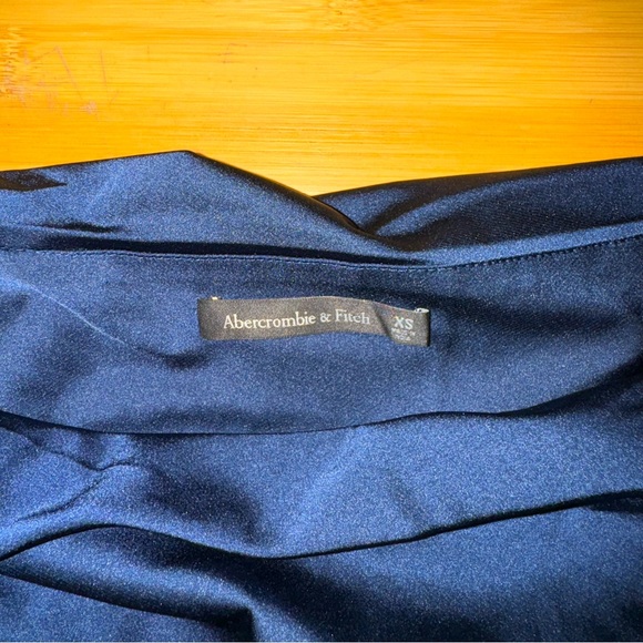 BLUE SATIN MIDI DRESS - Picture 4 of 4